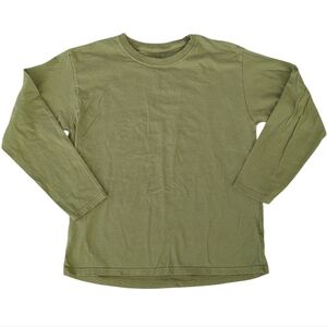 Boys Fruit of the Loom Solid Forest Green Long Sleeve T-shirt (Size XL 14/16)